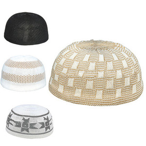Chapeau de prière Kufi traditionnel turkmène afghan islamique musulman, Topi imperméable en polyester et coton, toutes saisons, vente en gros à bas prix - Product Image 1