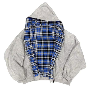 Sweat-shirts à capuche réversibles surdimensionnés pour hommes et femmes, streetwear vintage, sweat-shirt à fermeture éclair - Product Image 1