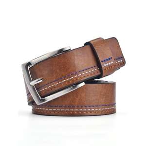 Ceinture décontractée pour homme en cuir de vache véritable à 100%, boucle vintage en forme de crâne, impression de logo personnalisée - Product Image 4