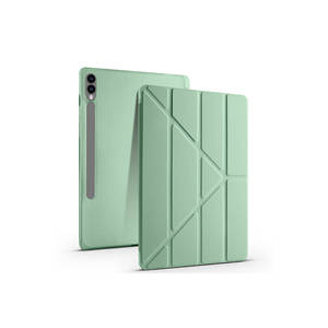 Étui à trois volets en or rose pour Samsung Galaxy Tab S9 Plus, en cuir PU premium, avec support pour stylet - Product Image 2