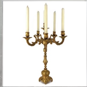 Bougeoir en métal à bras multiples avec style vintage orné et finition antique pour centre de table de mariage et intérieurs de maison - Product Image 3