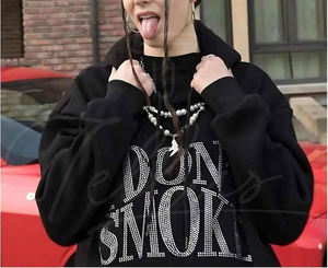 Sweat à capuche surdimensionné Best Fashion OEM Printing Hoodie Drop Shoulder Rhinestone Hoodie Trendy Fashion Price Rhinestone - Product Image 2