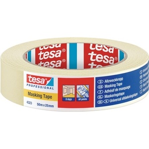 Ruban en crêpe beige clair 50m x 25mm TESA, lot de 12 - Product Image 1