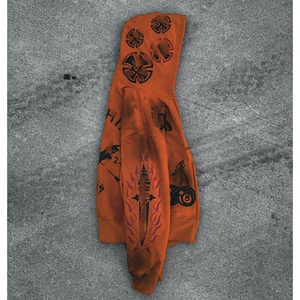 Customized Vintage Acid Wash Zip Hoodie Sweatshirt Polyester/Cotton Eco-Friendly Windproof Embroidered Printed <b>Studded</b> Winter - Product Image 2