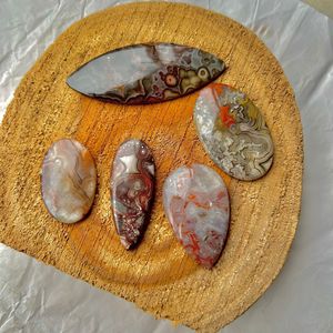 หินควอทซ์สีฟ้าอัญมณีหลวมธรรมชาติทรงหลังเบี้ยลูกไม้บ้าตรงจากอินเดียสำหรับการทำเครื่องประดับ - Product Image 4