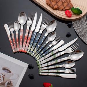 Juego de Cubiertos Duradero con Mango Azul de Acero Inoxidable para Oficina, Despensa, Comidas Familiares, Recepciones y Servicio de Buffet - Product Image 5