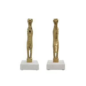 Soporte de Libros de Escritorio Contemporáneo, Moderno, Chapado en Oro Antiguo, Figura 3D, Portátil, Plegable, Escultura de Aluminio Pulido de Alta Calidad - Product Image 1