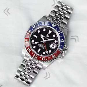 PAGANI 1662 GMT Men <b>Mechanical</b> <b>Watches</b> Sapphire Glass GMT <b>Watches</b> 100M Waterproof All Stainless Steel Automatic Men <b>Watch</b> - Product Image 4