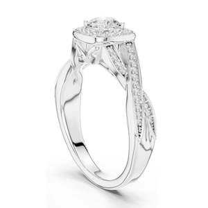 Bague de fiançailles halo avec diamant de laboratoire rond taille brillant de 0,78 carat, clarté VVS-VS EF, or 18 carats, 14 carats, 10 carats et argent 925, rose - Product Image 5