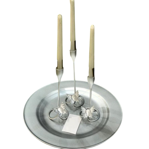 Portavelas Moderno de 3 Piezas, Diseño de Mariposa en Metal Plateado, Hecho a Mano, Ecológico y de Alta Calidad, ROSHAN HANDICRAFTS - Product Image 5