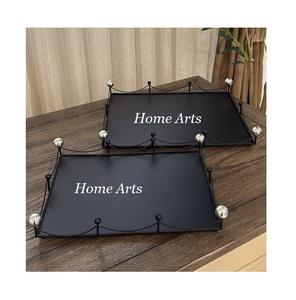 Lot de 2 plateaux de service pour thé et café de différentes tailles Plateau de service pour bonbons en aluminium au design fabuleux - Product Image 4