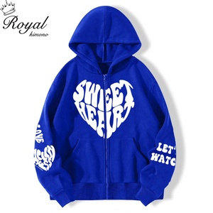 Venta al por mayor de alta calidad de los hombres/de las mujeres con ácido lavado con capucha 3XL tamaño sudadera de lana con relieve Puff impresión - Product Image 5