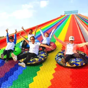 Playground Plastic Equipment Slide For Kids Colorful Rainbow Slide For Sale