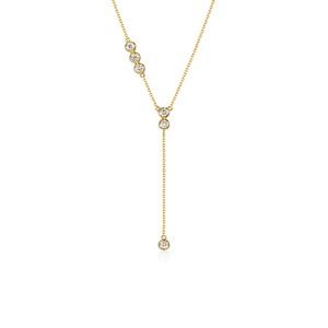 Collar Lariat Redondo con Diamantes Cultivados en Laboratorio de 0.30 Ct D-F VVS1-VS2 en Oro Amarillo de 18K, Ideal para Ocasiones Especiales y Fiestas - Product Image 1
