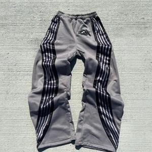 Custom Embroidery Desgin Wide Leg Stacked Pants Polyester Joggers Flare Baggy Nylon Cargo Track Pant Stripes Styles - Product Image 3