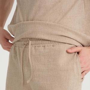 สินค้ามาใหม่ บริการ OEM ODM รับออกแบบโลโก้ เสื้อยืดและกางเกงขาสั้นผู้ชาย ชุดลำลองฤดูร้อน ระบายอากาศได้ดี ผลิตจากผ้าฝ้ายถัก 100% สองชิ้น - Product Image 5