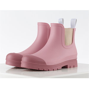 Bottes <span class=keywords><strong>de</strong></span> <span class=keywords><strong>pluie</strong></span> courtes pour femmes <span class=keywords><strong>de</strong></span> haute qualité bottines à enfiler imperméables - Product Image 4