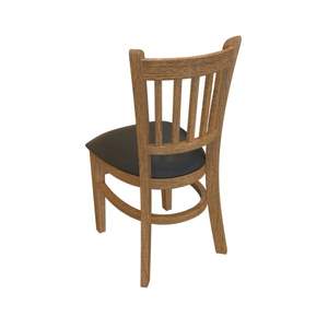 Chaise de bar/salle à manger en bois de style traditionnel/rustique avec dossier à lattes et coussin noir pour la salle à manger et les salons à domicile - Product Image 5