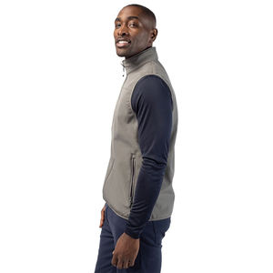 เสื้อกั๊กแบบนิ่มสำหรับผู้ชายระบายอากาศได้ดีมีกระเป๋ามีซิปสีเทาผ้านิ่มระบายอากาศได้ดีสำหรับฤดูหนาว - Product Image 4