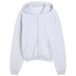 Sudadera con Capucha Personalizada para Mujer, Lavado Ácido, Forrada, Estilo Y2K, Holgada, con Cierre, Tejido Grueso de Felpa, Hombros Caídos, Ropa Urbana, OEM - Product Image 4