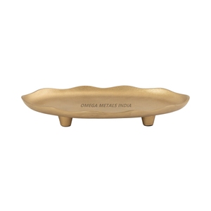Plateau de service rectangulaire gris chic avec bords incurvés élégants et finition lisse idéal pour la décoration intérieure élégante et le divertissement - Product Image 2