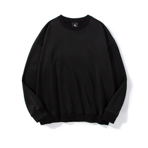 สเวตเชิ้ตของผู้ชายผ้าคอตตอนออร์แกนิก100% สเวตเชิ้ตขนแกะว่างเปล่าขนาดใหญ่ออกแบบได้เองใส่ได้ทั้งชายและหญิงบล็อกสีพื้น - Product Image 3