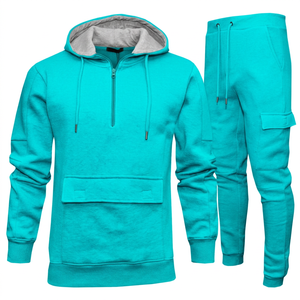 Unisex Solid Color Hooded <b>Lightweight</b> Reversible Breathable Polyester/Cotton Tracksuit Set Full Sleeve Drawstring <b>Joggers</b> Casual - Product Image 4