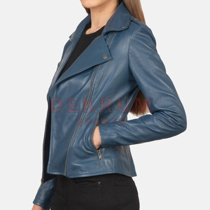 High Quality Custom Made Soft Moto Women's Leather Jacket <b>XL</b> Size Printed Sport Style Factory Wholesale Rate - Product Image 6
