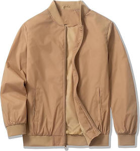 Chaqueta cortavientos informal para hombre con logotipo de diseñador personalizado cremallera completa Classic Varsity Bomber Canvas Street Wear-Venta al por mayor - Product Image 1