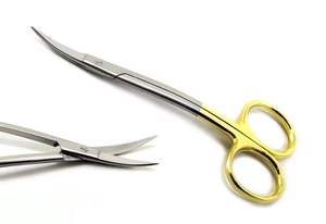5 TC Lagrange Shears Curved 11cm Gums Dental Surgical Micro Fabric Stainless Steel <b>Left</b> <b>Handed</b> - Product Image 4