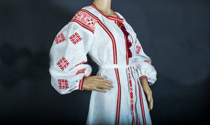 Bordado de moda hasta el suelo de manga larga de Ucrania Maxi para las mujeres de verano ropa de algodón - Product Image 3