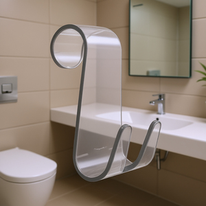 Colgador de Baño Transparente Jack A110200TR 6.4x1.1x8.5cm para Toalleros Idro Bric - Product Image 3