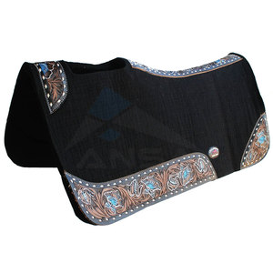 Tapis de selle de cheval équestre occidental forme profilée feutre brun tapis de selle de saut Performance et protection - Product Image 2