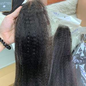 วิกผมตรงหยักศกสีดำผมคนเวียดนามช่อต่อผมจริงสองชั้น - Product Image 4