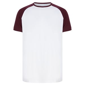 Camiseta Blanca Raglán de Corte Regular para Hombre, Camiseta de Cuello Redondo y Manga Corta, Diseño Personalizado, Tela de Algodón, Venta al Por Mayor - Product Image 1
