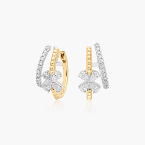 Boucles d'oreilles clous en argent 925 avec diamant de laboratoire, coupe premium, plaqué or, certifiées par un tiers, bijoux pour femmes, cadeau - Product Image 1