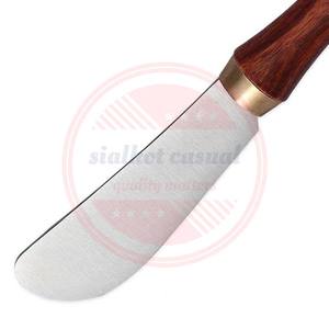 Juego de 6 cuchillos para queso con mango de madera, juego de cuchillos para queso de acero de Damasco para untar queso de uso diario - Product Image 4