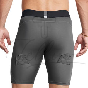 Wholesale Custom Logo <b>Men</b> Autumn Solid <b>Compression</b> <b>Shorts</b> Eco-Friendly Spandex/Nylon Drawstring Quick Dry Workout <b>Shorts</b> for - Product Image 3