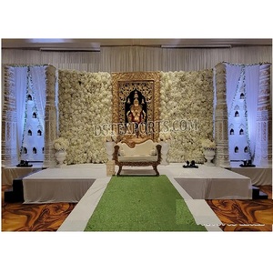 Scène de réception de mariage à thème tamilien configuration de scène scène de mariage à thème Ganesha scène de mariage traditionnelle indienne du sud - Product Image 1