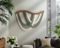Décoration murale en macramé bleu de style unique, idéale pour la décoration intérieure moderne, la mise en scène de fêtes et la décoration d'événements élégants