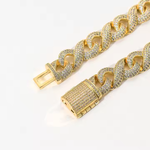 Exclusif 925 Argent Moissanite Diamant Infini Huit Chaîne Cubaine Unique Figure 8 Lien Design Classique 14mm Fine Chaînes Collier - Product Image 5