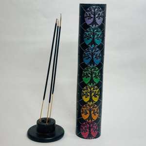 Brûleur de bougie de support de bâton d'encens de marbre noir fait à la main avec des plantes et laisser le support de bâton en gros meilleur prix - Product Image 1