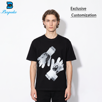 T-shirt graphique personnalisé en coton épais pour homme, style vintage, uni, effet vieilli, coupe oversize, streetwear, vêtements de skater
