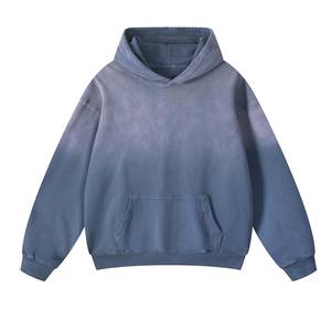 Custom Sun fade alta calidad 100% Material manga larga de algodón OEM en blanco transpirable 400 GSM pulóver sudaderas con capucha Unisex adulto - Product Image 2