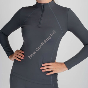 Camiseta de moda al por mayor con logo personalizado, ropa versátil para equitación, tops de capa base para mujer, ajuste de compresión ODM para mayor movilidad - Product Image 2