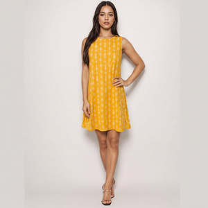 Vestido Midi de Algodón 100% Tejido Dobby Estampado, Corte A Relajado, Elegante para Oficina, Casual con Cremallera Decorativa, Sexy para Verano, Tallas XS-5XL - Product Image 5