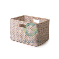 Panier de rangement en rotin tressé Galaximex fabriqué au Vietnam, avec poignées, couleur naturelle écologique, taille personnalisée, multifonctionnel pour la maison