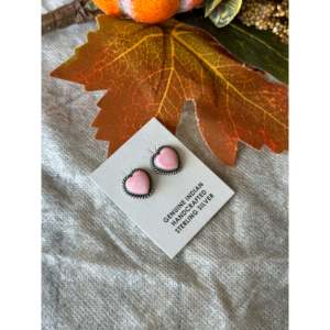 Boucles d'oreilles en or 14 carats avec diamants - Design cœur plaqué or rose - Product Image 3