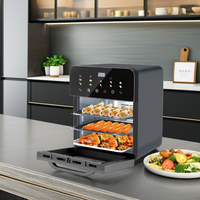 Friteuse à air 10L friteuses sans huile de grande capacité cuisine domestique automatique four à convection de cuisson à 360 ° friteuse prise américaine
