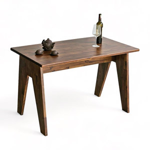 Acacia <b>Wood</b> <b>Dining</b> <b>Table</b> BA68195 120x70cm A-Shaped Legs Assembled and <b>Extendable</b> for Living Room Made From Oak" - Product Image 1